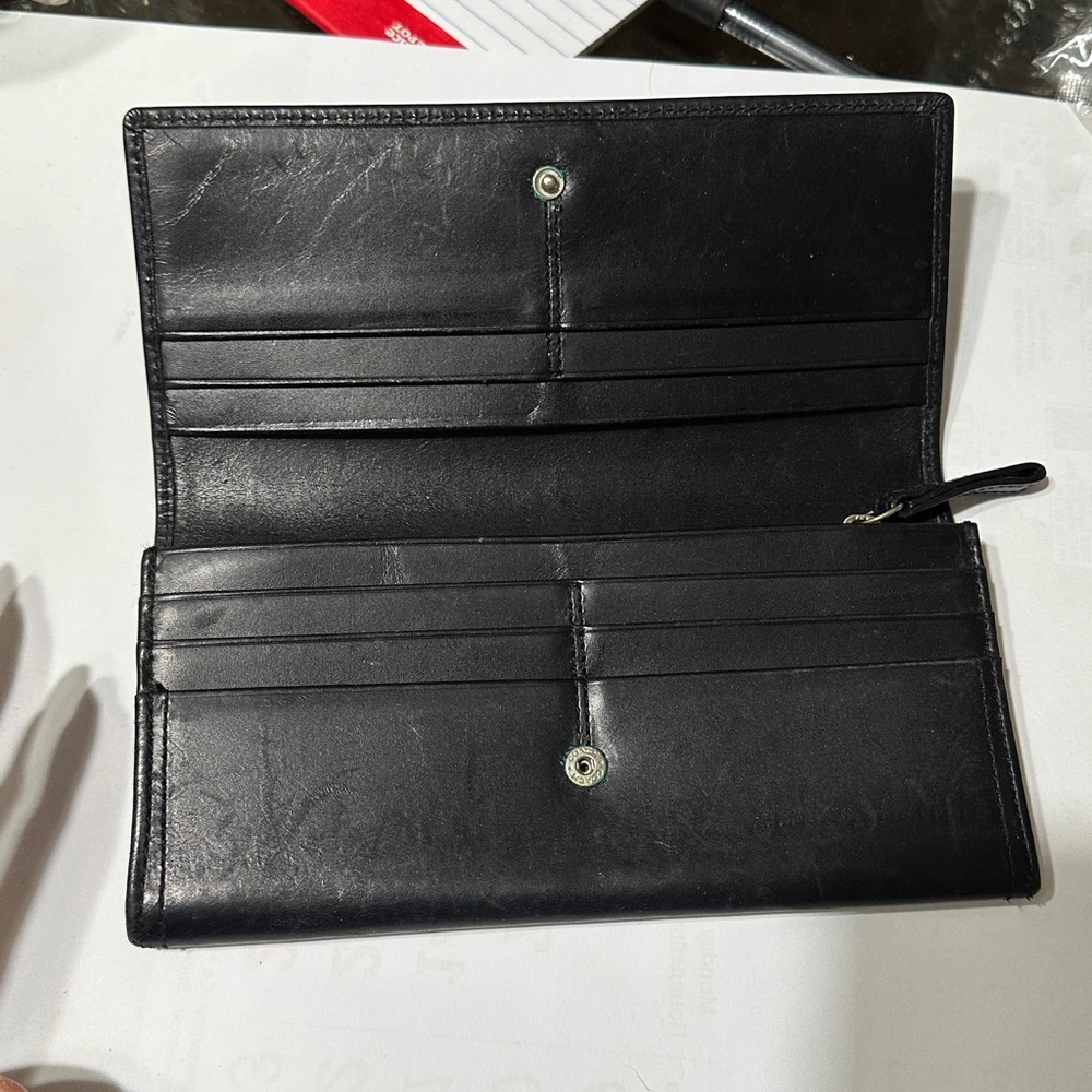 Coach Black Leather Clutch Wallet - Picture 2 of 6